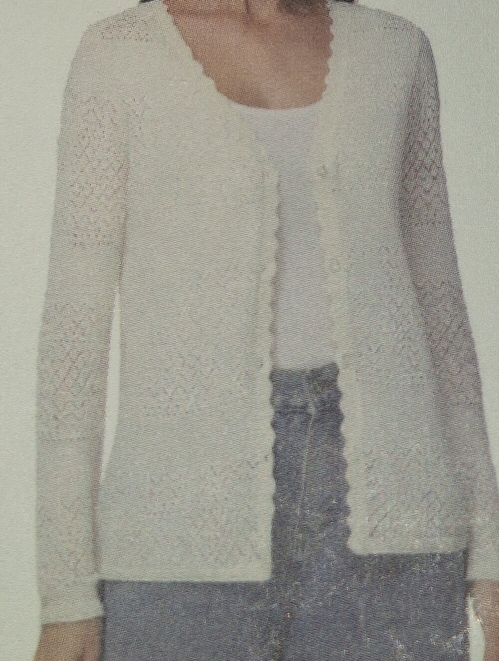 NWT FRYE SZ S Delicate Openwork Crewneck Cardigan Sweater - IVORY